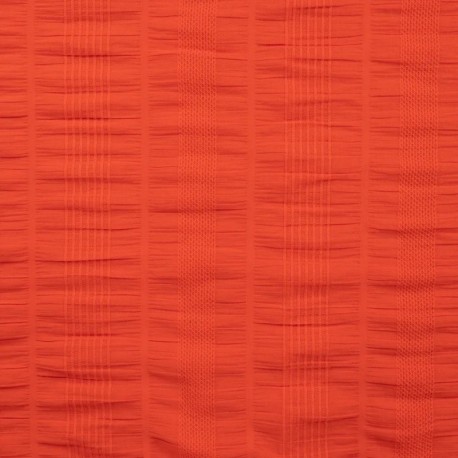 Tissu Coton Gaufré Brodé Julia Corail 
