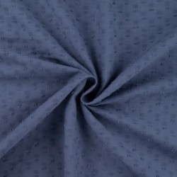 Tissu Voile de Coton Plumetis Bleu