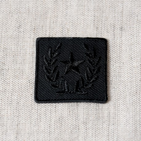 Ecusson badge etoile laurier - Noir