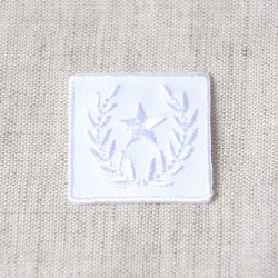 Ecusson badge etoile laurier - Blanc