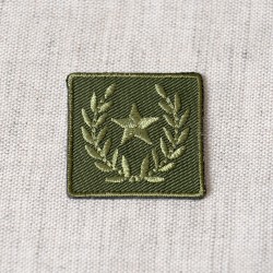 Ecusson badge etoile laurier - Vert