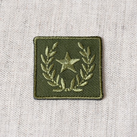 Ecusson badge etoile laurier - Vert