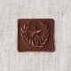 Ecusson badge etoile laurier - Marron