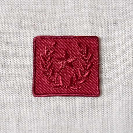 Ecusson badge etoile laurier - Bordeaux