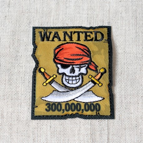 Ecusson theme pirate - Wanted tête de mort