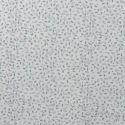 Tissu Popeline Imprimée Grains de Café Menthe 