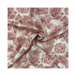 Tissu Viscose Imprimée Maharaja Rose 