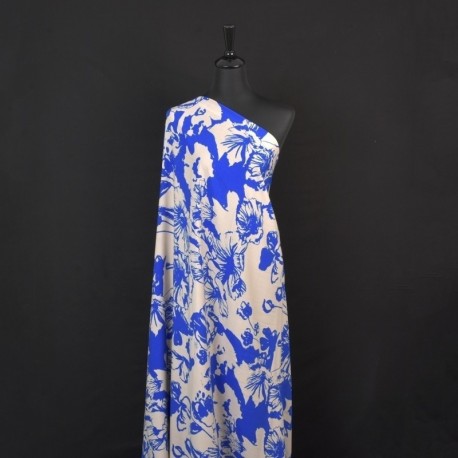 Tissu Viscose Imprimée Bleu