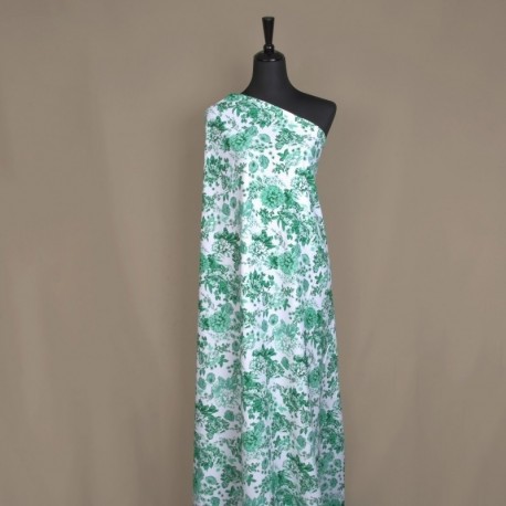 Tissu Fluide Imprimé Vert Nil