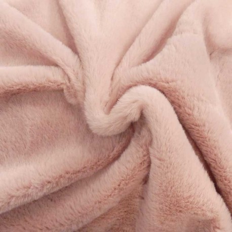 Tissu Fausse Fourrure Vieux Rose