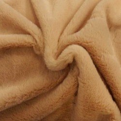 Tissu Fausse Fourrure Beige Foncé