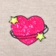 Motif coeur etoile - Fuchsia