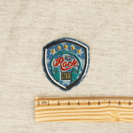 Ecusson facon denim - Just rock star