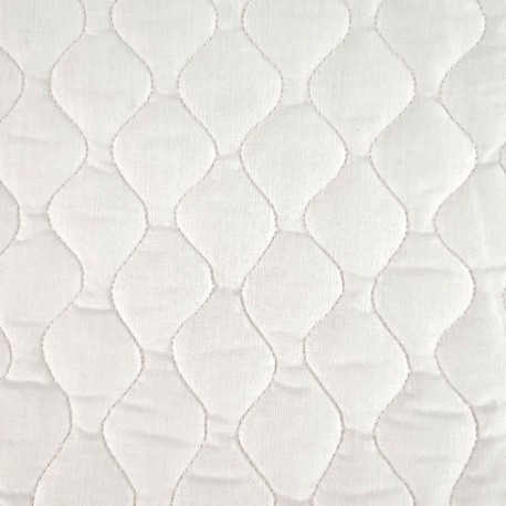 Tissu Laurette Doublure Matelassé Piquage Vagues Blanc