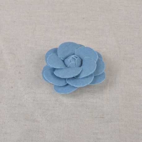 Fleur camelia denim broche 8cm