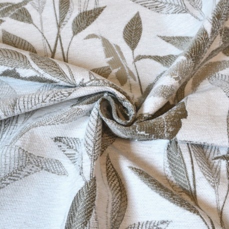 Tissu Vedillia Jacquard Chenille Blanc