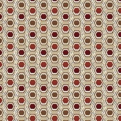 Tissu Jacquard Medaillon Coloris Rouge