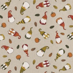 Tissu Tomte Falling Leaves Fond Coloris Lin 