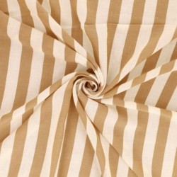 Tissu Double Gaze Rayure Rouille