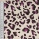 Tissu Double Gaze Imprimé Leopard Fond Blanc 