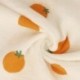 Tissu Double Gaze Imprimé Orange Fond Blanc