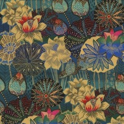 Tissu Jacquard Opium Soierie Bleu