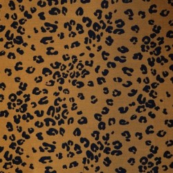 Tissu Jacquard Bera Imprimé Leopard Ocre 