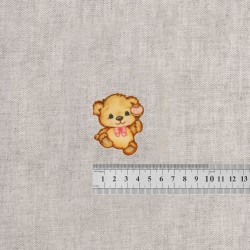 Ecusson petit ours - Hochet rose