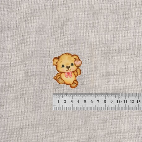 Ecusson petit ours - Hochet rose