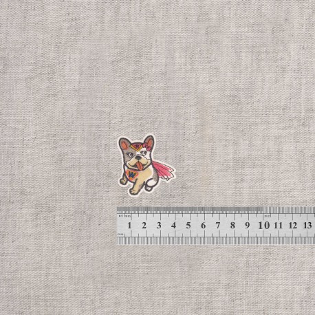Ecusson animaux super heros - Bulledog fille
