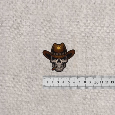 Ecusson tete de mort cowboy - Tête de mort