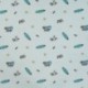 Tissu Jersey de Coton Imprimé Surf Bleu Ciel