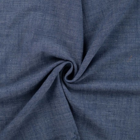 Tissu Lin Viscose Uni Denim 