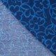 Tissu Viscose Nylon Imprimé Fleurs Bleues