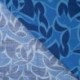 Tissu Viscose Nylon Imprimé Fleurs Bleues