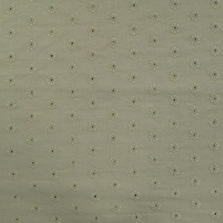 Tissu Broderie Uni Kaki