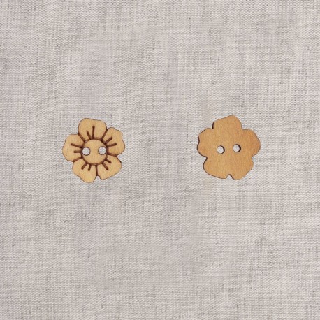 Boutons bois découpés - Fleur