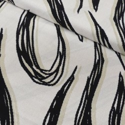 Tissu Viscose Imprimée Vague Blanc 