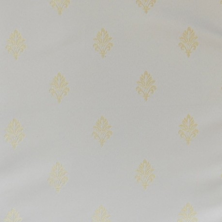 Tissu Jacquard Trianon Fleurs De Lys Creme