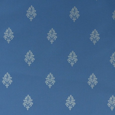 Tissu Jacquard Trianon Fleurs De Lys Bleu Royal