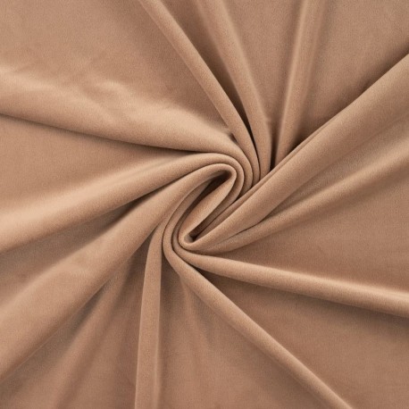 Tissu Chilly Velours Uni Camel 