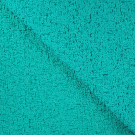 Tissu Coton Cloqué Uni Emeraude 