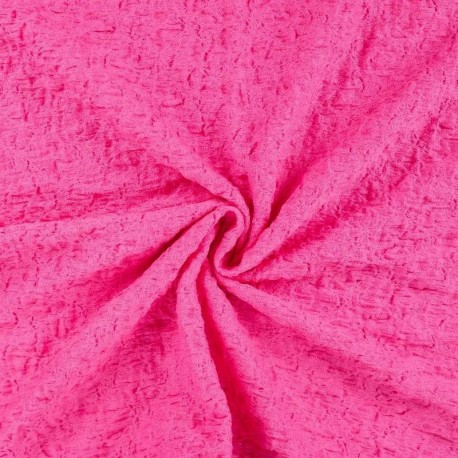 Tissu Coton Cloqué Uni Fuchsia