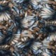 Tissu Satin de Viscose Imprimé Abstrait Bleu