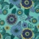 Tissu Viscose Chally Imprimé Fleurs Bleu Royal 