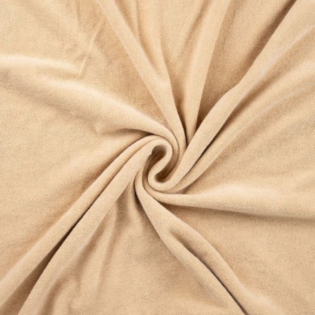 Tissu Eponge Jersey Pico Uni Champagne 