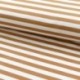 Tissu Sweat Rayures Caramel blanc 