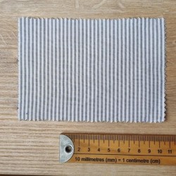 Tissu Polycoton Rayure Gaufrées Gris