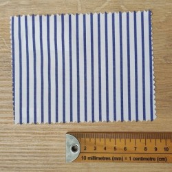 Tissu Polycoton Rayures Simples Bleu