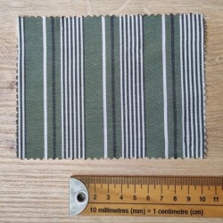 Tissu Polycoton Rayures Bayadères Vert